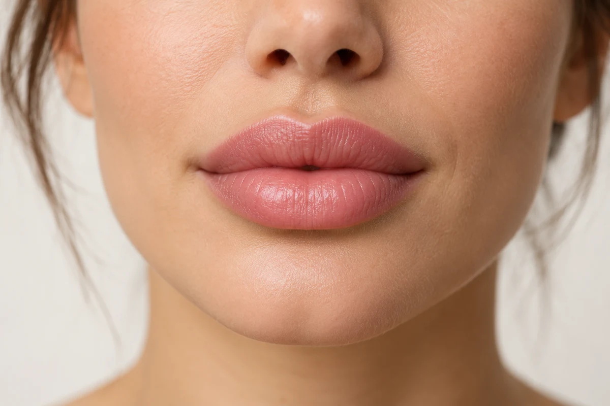 Lip definition and volume — AI-generated illustration; this is not a real patient or a documented procedure outcome.